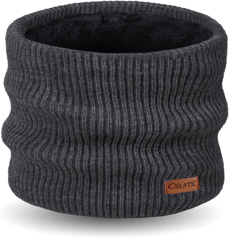 Oliumt Kids Neck Warmer Winter Neck Gaiters Knitted Infinity Scarf for Boys Girls Fleece Lined Ski Mask for Cold Weather - Image 1
